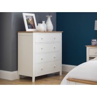 Julian Bowen Salerno Shaker 4 Drawer Chest Two Tone Ivory Drawer Chest