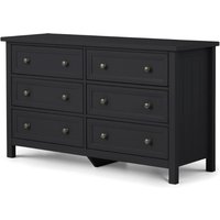Julian Bowen Maine 6 Drawer Wide Chest Anthracite Drawer Chest