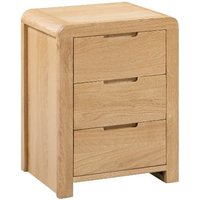 Julian Bowen Curve 3 Drawer Bedside Oak Bedside Chest
