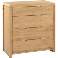 Julian Bowen Curve 3 + 2 Drawer Chest Oak Drawer Chest