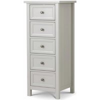 Julian Bowen Maine 5 Drawer Tall Chest Dove Grey Drawer Chest