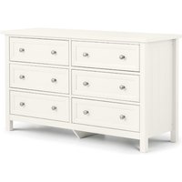 Julian Bowen Maine 6 Drawer Wide Chest Surf White Drawer Chest