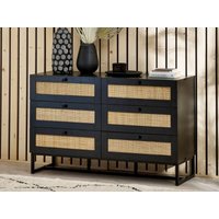 Julian Bowen Padstow 6 Drawer Chest Black Drawer Chest