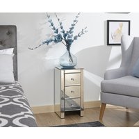GFW Mirrored 3 Drawer Slim Chest Drawer Chest