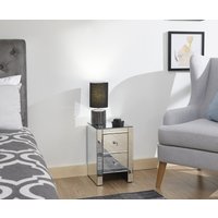GFW Mirrored 2 Drawer Slim Chest Bedside Chest