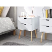 GFW Nyborg 2 Drawer Bedside (Single) White Bedside Chest