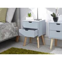 GFW Nyborg 2 Drawer Bedside (Single) Dark Grey Bedside Chest