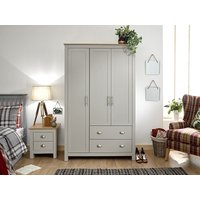 GFW Lancaster 3 Door 2 Drawer Wardrobe Paint Grey Wardrobe