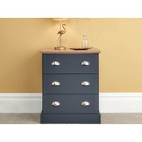 GFW Kendal 3 Drawer Chest Slate Blue Drawer Chest