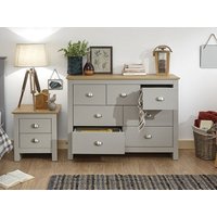 GFW Lancaster 3 plus 4 Drawer Merchants Chest Paint Grey Drawer Chest