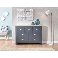 GFW Lancaster 3 plus 4 Drawer Merchants Chest Slate Blue Drawer Chest