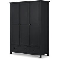 Julian Bowen Maine 3 Door Combination Wardrobe Anthracite Wardrobe