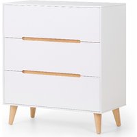 Julian Bowen Alicia 3 Drawer Chest Oak and White Drawer Chest