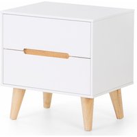 Julian Bowen Alicia 2 Drawer Bedside Oak and White Bedside Chest