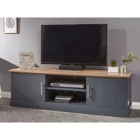 GFW Kendal Slate Blue and Oak 2 Door Large TV Cabinet