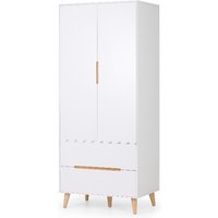 Julian Bowen Alicia 2 Door Wardrobe Oak and White Wardrobe