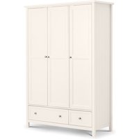 Julian Bowen Maine 3 Door Combination Wardrobe Surf White Wardrobe