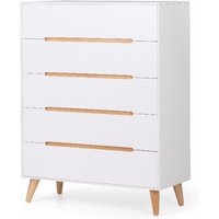 Julian Bowen Alicia 5 Drawer Chest Oak and White Drawer Chest
