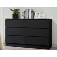 Birlea Oslo 6 Drawer Chest Black Bedside Chest