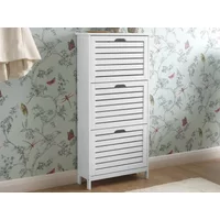 GFW Bergen White 3 Tier Shoe Cabinet