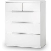 Julian Bowen Manhattan 3 plus 2 Drawer Chest White Drawer Chest