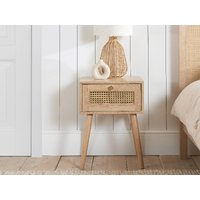 Birlea Croxley 1 Drawer Rattan Oak Bedside Chest