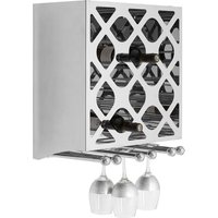 Kurhah 12 Bottles Steel Wine Rack In Silver