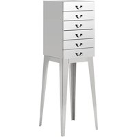 Allston Wooden Console Table With 6 Drawers In Silver