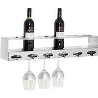 Kurhah 6 Bottles Steel Wine Rack In Silver