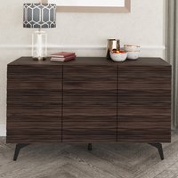 Basalt Wooden Storage Cabinet With 3 Doors In Dark Walnut