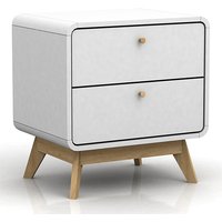 Clive Wooden Bedside Cabinet With 2 Drawers In White