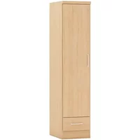 Seconique Nevada Sonoma Oak 1 Door 1 Drawer Single Wardrobe