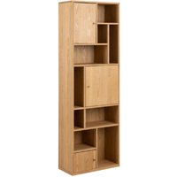 Reston Wooden Bookcase With 3 Doors And 8 Shelves In Oak