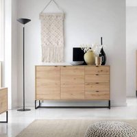 Amherst Wooden Sideboard With 1 Door 4 Drawers In Artisan Oak