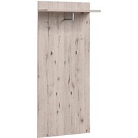 Deland Wooden Wall Coat Rack With 1 Shelf In Wellington Oak