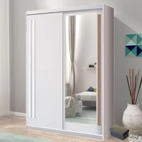 Elmira Wooden Wardrobe 150cm With 2 Sliding Doors In Anderson Pine