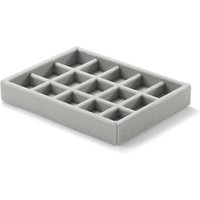 Velour Insert for Stackable Acrylic 2 Drawer Box ‐ Grid | Light Grey