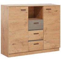 Elmira Wooden Sideboard With 3 Drawers 2 Doors In Lancelot Oak