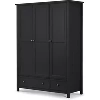 Julian Bowen Maine Anthracite 3 Door 2 Drawer Wardrobe