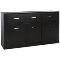 Ionia Wooden Sideboard With 3 Doors 3 Drawers In Matt Black