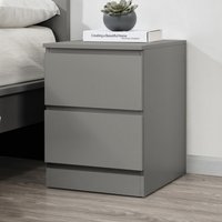 Oakley Wooden Bedside Cabinet With 2 Drawers In Grey