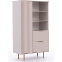Naples Wooden Highboard With 1 Door 2 Drawers In Cashmere