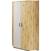 Quincy Kids Wooden Wardrobe Corner With 2 Doors In Artisan Oak