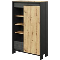 Swift Kids Storage Cabinet Tall 1 Door In Artisan Oak And LED