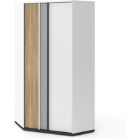 Indio Kids Wooden Wardrobe Corner With 2 Doors In Matt White
