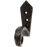 30mm x 95mm Black Hammered Scroll Hook