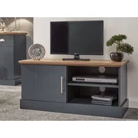 GFW Kendal Slate Blue and Oak 1 Door Small TV Cabinet