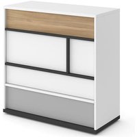 Indio Kids Wooden Chest Of 5 Drawers In Matt White