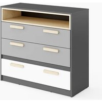 Pearl Kids Wooden Chest Of 3 Drawers In Graphite