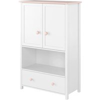 Lenoir Kids Wooden Highboard 2 Doors 1 Drawer In Matt White